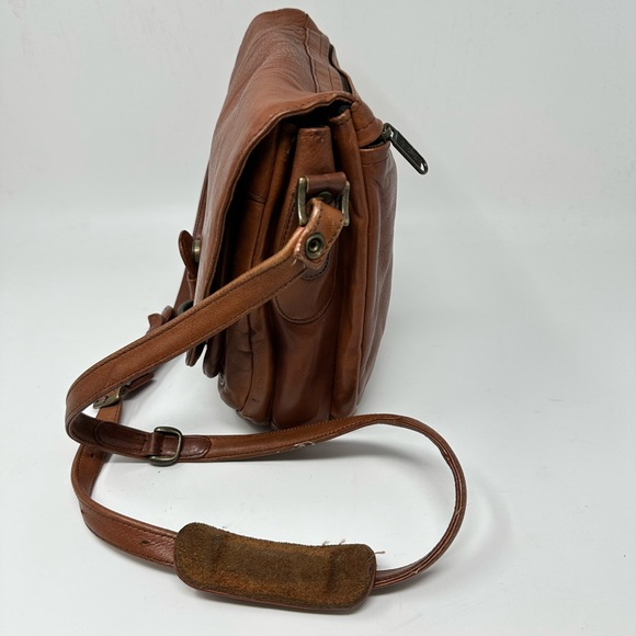 Vintage Bree Germany Brown Saddle Leather Crossbody Bag - Picture 8 of 16